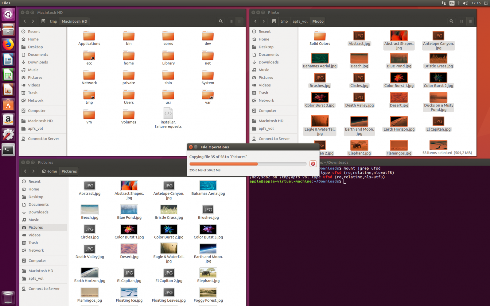 APFS for Linux by Paragon Software. Edit files APFS System. Screenshot.