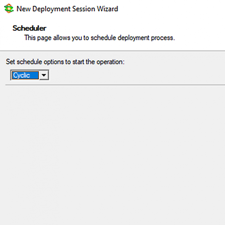 Paragon Deployment Manager. Schedule a deployment. Screenshot.