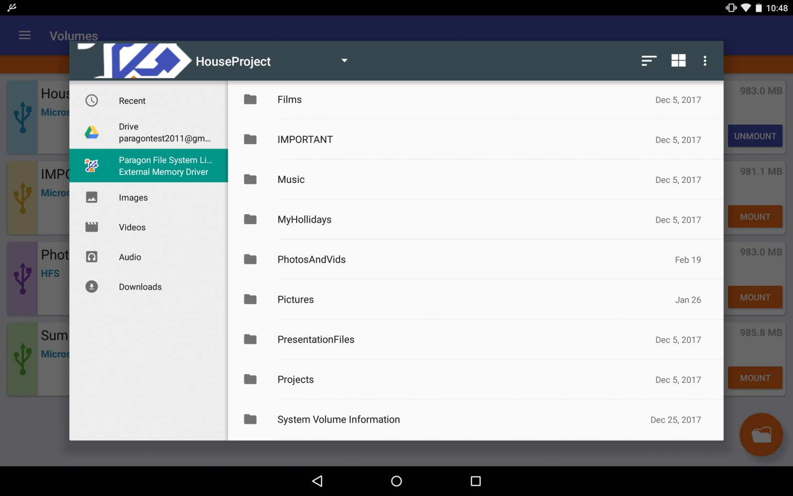 Microsoft exFAT/NTFS for USB On-The-Go by Paragon Software. Choose Flash drive file system: Microsoft exFAT, NTFS, FAT32, HFS+. Screenshot.