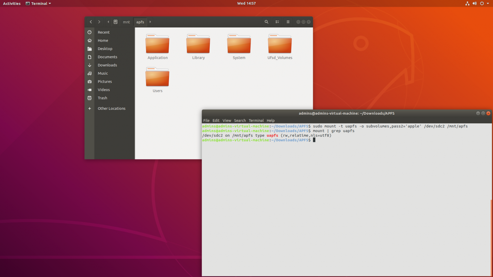 APFS for Linux by Paragon Software. Easy mount APFS volumes. Screenshot.
