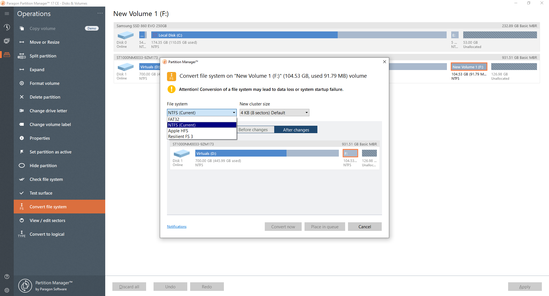 resize partition ntfs os x