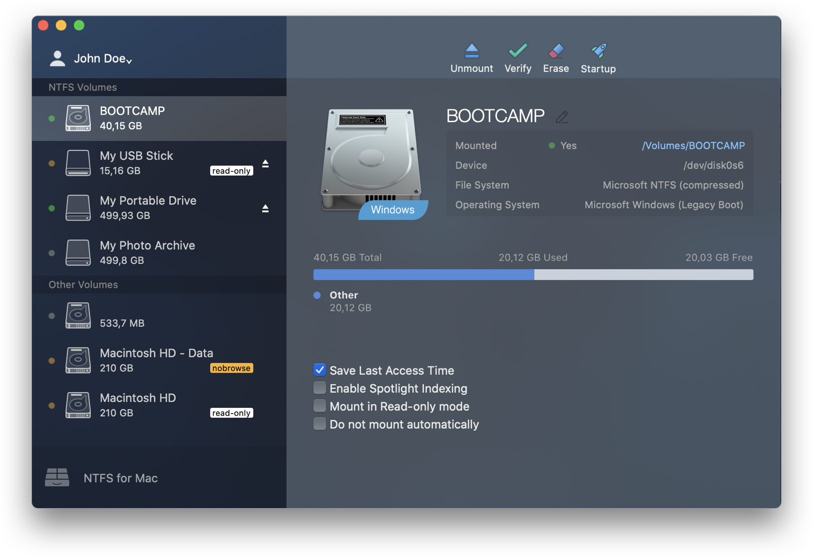 cómo usar el sistema de base de datos ntfs de Windows NT en Mac